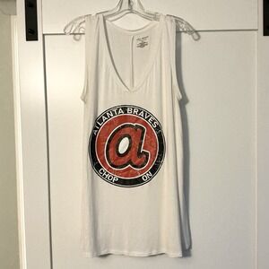 Lane Bryant Knit Swing Tank Atlanta Braves Women's‎ Size 18/20 White V-Neck MLB